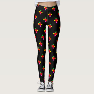 Svart med stora former och färg leggings