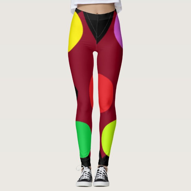 Svart med stora former och färg leggings (Framsida)