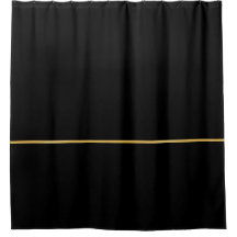Svart med tunt Golden Line Shower Curtain