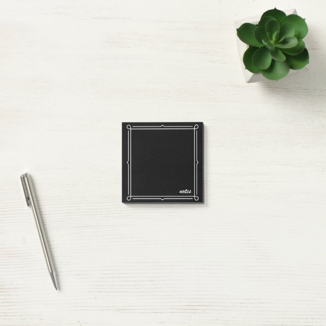 Svart med vit ram  post-it block (Kontor)
