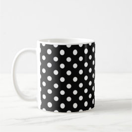 Svart med vita punkter kaffemugg