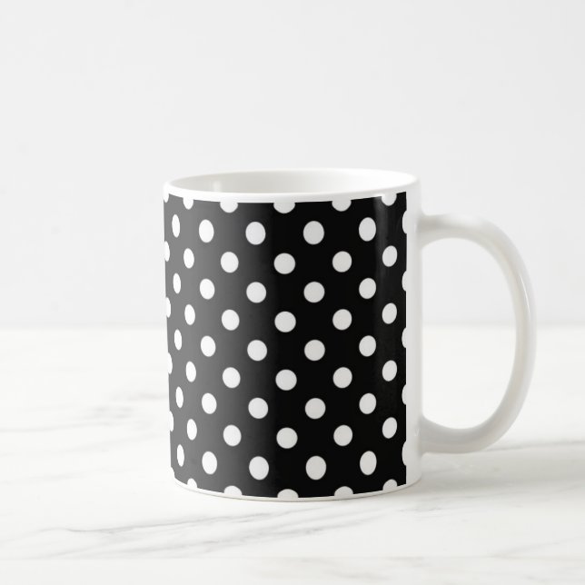 Svart med vita punkter kaffemugg (Höger)