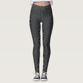 Svart med vita punkter leggings