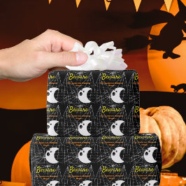 Svart med vita Spindelnät och söt modern Ghost Presentpapper
