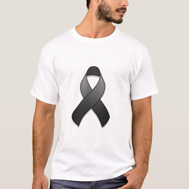 Svart medvetenhetbandT-tröja Tee Shirt (Framsida)