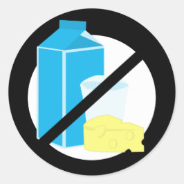 Svart mejerifri, ingen mejeriprodukt eller Mjölk A Runt Klistermärke