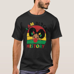 Svart Melanin Girl Blode Gum I is Black History T Shirt