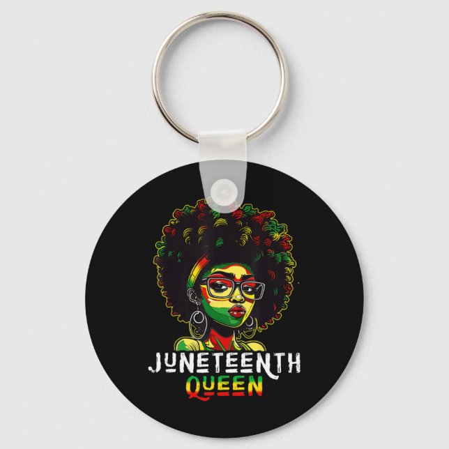 Svart Melanin Queen Natural Afro Hair W Nyckelring (Framsida)
