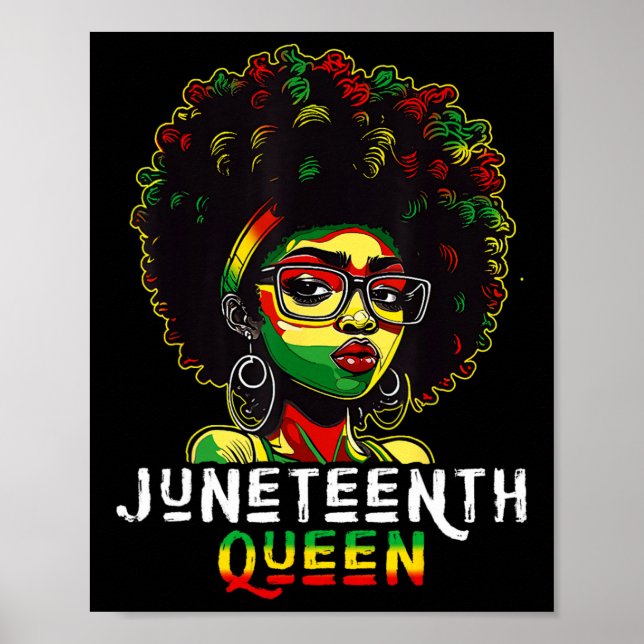 Svart Melanin Queen Natural Afro Hair W Poster (Framsidan)