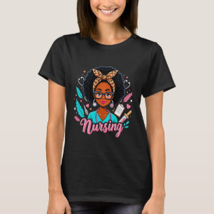 Svart melanin sjuksköterska Svarta historikens mån T Shirt