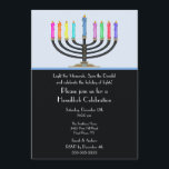 Svart Menorah Hanukkah Firande-inbjudan Inbjudningar<br><div class="desc">Starta din Julfest från högerna med vår vackra blåa Menorah Hanukkkah Firande Party-inbjudan. Se till att alla dina vänner och familjemedlemmar är där för att fira med dig den här julhelgen! Hanukkah är en favorittid på året för de flesta, var säkra på att vara omringad av nära och kära, samtidigt...</div>