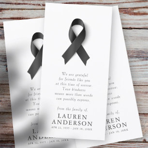 Svart menyfliksområdet Memorial Funeral Modern Sim Tack Kort