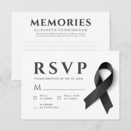 Svart menyfliksområdet Memorial Modern Simple Memo OSA Kort