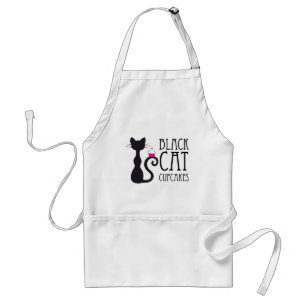 Svart Merchandise för kattbagerilogotyp Förkläde
