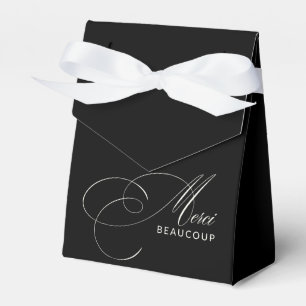 Svart Merci Beaucoup Elegant Kalligrafi Tack Presentaskar