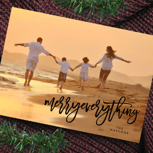Svart Merry Everything Foto Julkort