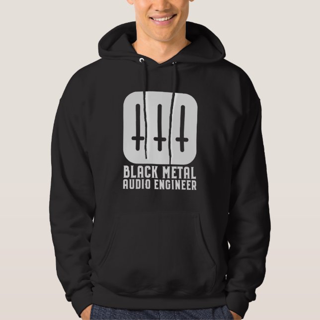Svart Metal Ljudtekniker Hoodie (Framsida)