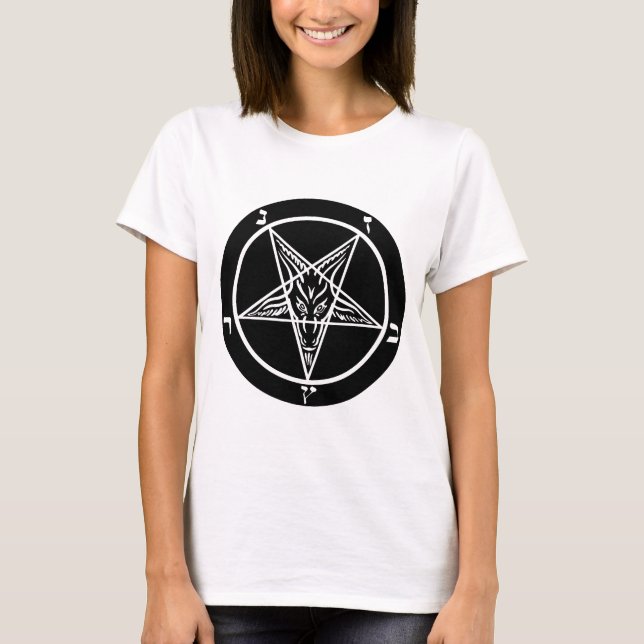 svart metall, baphomet, lord av mörker! tee shirt (Framsida)