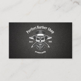 Svart Metall Beard Modern Elegant Barber Salon Visitkort