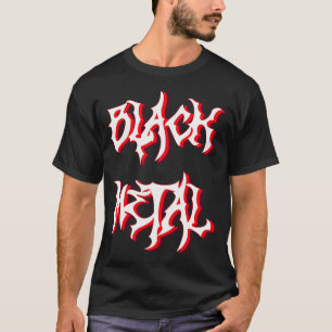 Svart Metall Enkel Design T Shirt