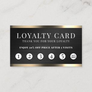 Svart metall faux struktur elegant lojalitet visitkort