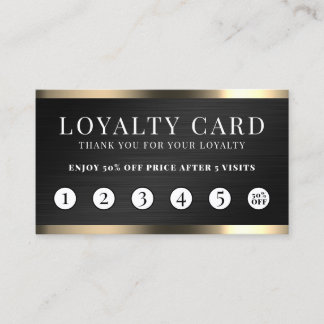 Svart metall faux struktur elegant lojalitet visitkort