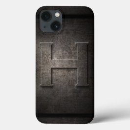 Svart Metall H Monogramm Iphone Fodral