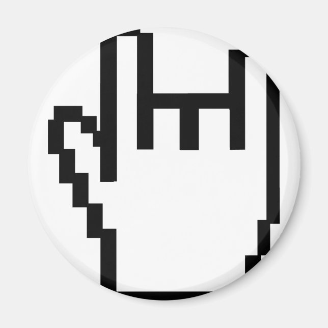 Svart metall-head-ikon magnet (Framsidan)