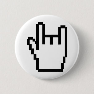svart metall-huvud symbol knapp