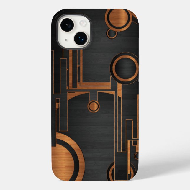 Svart metall med träcirklar (Baksida)