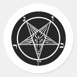Svart metall, mörkrets baphomet! runt klistermärke
