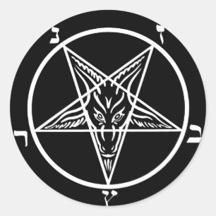 Svart metall, mörkrets baphomet! runt klistermärke