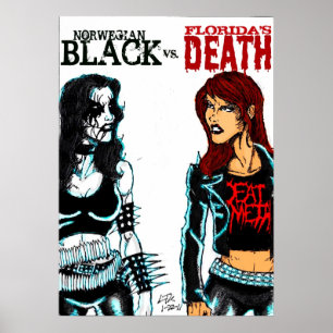Svart metall Vs. dödmetall Poster