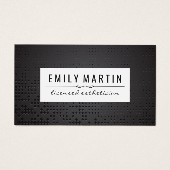 Svart metallbakgrund | Vita Ram Visitkort (Framsidan)