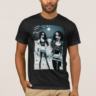 Svart metallchickar tee shirt