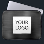 Svart metallisk - Logotyp för Anpassningsbar - säl Laptop Fodral<br><div class="desc">Modern svart faux-Elegant utan streck Anpassningsbar Logotyp Marknadsföring för bärbara datorer eller Sleeve Marknadsföringsreklam Fodral. Den här affärsdatorn fodral för professionell i klass kan anpassas så att den omfattar logotypen för företag eller företag.</div>