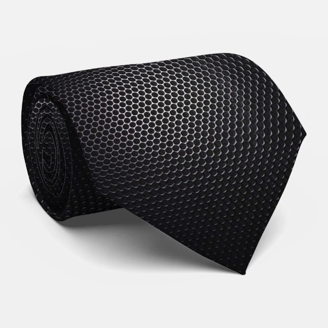Svart metallnät hyperrealistisk slips (Rullad)