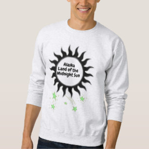 Svart Midnattssol Alaska Design Lång Ärmad Tröja