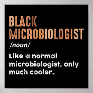 Svart mikrobiolog Rolig definition Mikrobiologi Poster