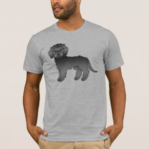 Svart Miniature Goldendoodle Söt Tecknad Hund T Shirt