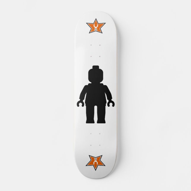Svart Minifig med skräddarsy min Minifig Skateboard Bräda 19,5 Cm (Framsida)