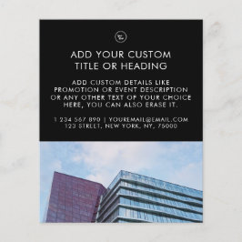 Svart minimal Anpassningsbar - Logotyp och foto fö Flygblad