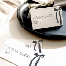 Svart minimal Bow Tie the Knot gotisk platshållare