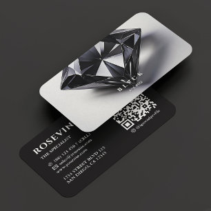 Svart, minimal Elegant, juvelry Diamond Specialist Visitkort