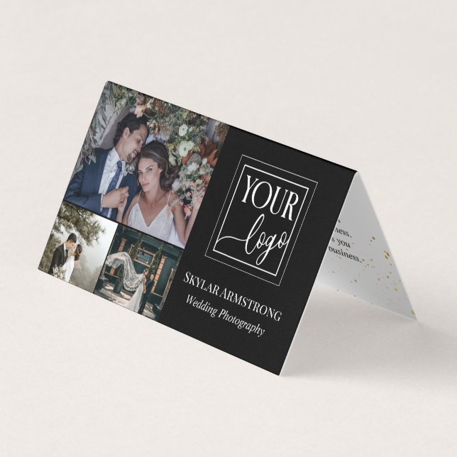 Svart minimal fotoinsamlingsfotograf för Logotypen Visitkort (Framsida)
