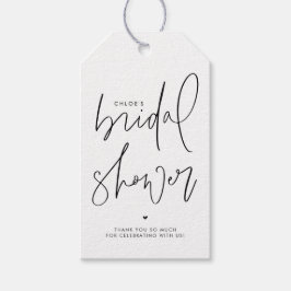 Svart minimal handskriven Möhippa av skript Presentetikett