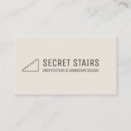 Svart Minimal Logotyp Arkitektur Trappa Steg Visitkort