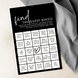 Svart minimalist bröllopsfest för brudgummen Bingo