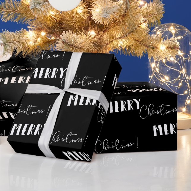 Svart minimalist | God Jul Presentpapper (Helgdagar)