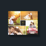 Svart minimalist monogram bröllop 4 fotokollage canvastryck<br><div class="desc">Designad av fat*fa*tin. Lätt att anpassa med din egen text,  foto eller bild. För anpassade förfrågningar,  vänligen kontakta fat*fa*tin direkt. Anpassade avgifter tillkommer.

www.zazzle.com/fat_fa_tin
www.zazzle.com/color_therapy
www.zazzle.com/fatfatin_blue_knot
www.zazzle.com/fatfatin_red_knot
www.zazzle.com/fatfatin_mini_me
www.zazzle.com/fatfatin_box
www.zazzle.com/fatfatin_design
www.zazzle.com/fatfatin_ink</div>